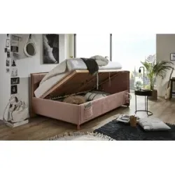 Höffner Polsterbett mit trendiger Kederumrahmung Fun ¦ rosa/pink ¦ Maße (cm): B: 103 H: