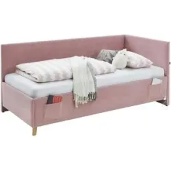 Höffner Polsterbett in Cord Cool ¦ rosa/pink ¦ Maße (cm): B: 100 H: 90