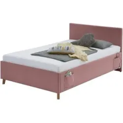 Höffner Polsterbett in Cord Cool ¦ rosa/pink ¦ Maße (cm): B: 150 H: 90