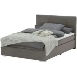 Höffner Boxbett Cord  Härtegrad H3  140x200 cm Moseley ¦ braun ¦ Maße (cm): B: 147 H: