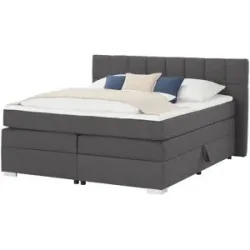 Höffner Boxspringbett  Kex 2.0 ¦ grau ¦ Maße (cm): B: 202 H: 111