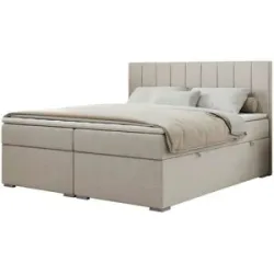 Höffner Boxbett mit Bettkasten Ally ¦ beige ¦ Maße (cm): B: 180 H: 118
