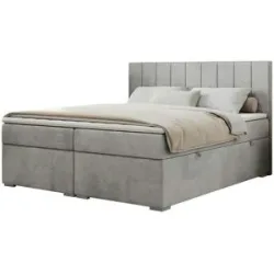 Höffner Boxbett mit Bettkasten Ally ¦ silber ¦ Maße (cm): B: 200 H: 118