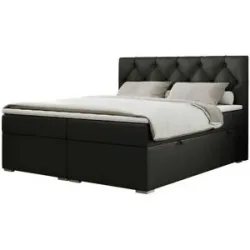 Höffner Boxbett mit Bettkasten Alda ¦ schwarz ¦ Maße (cm): B: 120 H: 118