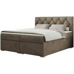 Höffner Boxbett mit Bettkasten Alda ¦ braun ¦ Maße (cm): B: 180 H: 118