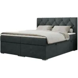 Höffner Boxbett mit Bettkasten Alda ¦ grau ¦ Maße (cm): B: 140 H: 118