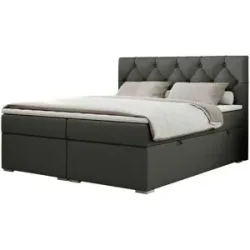 Höffner Boxbett mit Bettkasten Alda ¦ grau ¦ Maße (cm): B: 160 H: 118