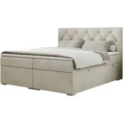 Höffner Boxbett mit Bettkasten Alda ¦ beige ¦ Maße (cm): B: 200 H: 118