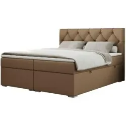 Höffner Boxbett mit Bettkasten Alda ¦ braun ¦ Maße (cm): B: 200 H: 118