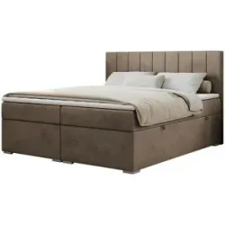 Höffner Boxbett mit Bettkasten Ally ¦ braun ¦ Maße (cm): B: 200 H: 118