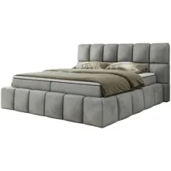 Höffner Boxbett mit Bettkasten Nira ¦ grau ¦ Maße (cm): B: 154 H: 113