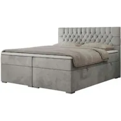 Höffner Boxbett mit Bettkasten Pera ¦ silber ¦ Maße (cm): B: 180 H: 125