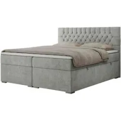 Höffner Boxbett mit Bettkasten Pera ¦ silber ¦ Maße (cm): B: 140 H: 125