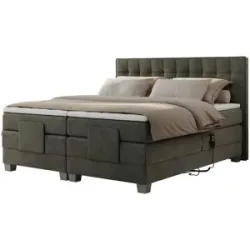 Höffner Motor Boxspringbett mit Bettkasten Elektro ¦ grau ¦ Maße (cm): B: 168 H: 118