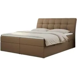 Höffner Boxbett mit Bettkasten Diegos ¦ braun ¦ Maße (cm): B: 180 H: 118