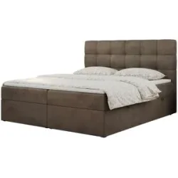 Höffner Boxbett mit Bettkasten Erni ¦ braun ¦ Maße (cm): B: 200 H: 110