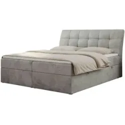 Höffner Boxbett mit Bettkasten Diegos ¦ grau ¦ Maße (cm): B: 160 H: 118