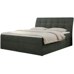 Höffner Boxbett mit Bettkasten Diegos ¦ grau ¦ Maße (cm): B: 200 H: 118