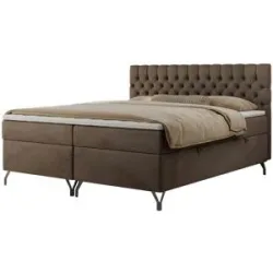 Höffner Boxbett mit Bettkasten Grimaldi ¦ braun ¦ Maße (cm): B: 164 H: 115