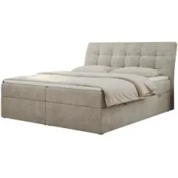 Höffner Boxbett mit Bettkasten Diegos ¦ beige ¦ Maße (cm): B: 200 H: 118