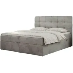 Höffner Boxbett mit Bettkasten Erni ¦ grau ¦ Maße (cm): B: 160 H: 110