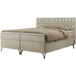 Höffner Boxbett mit Bettkasten Grimaldi ¦ beige ¦ Maße (cm): B: 204 H: 115