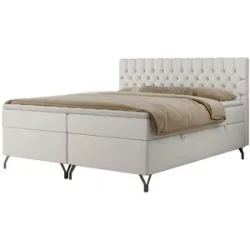 Höffner Boxbett mit Bettkasten Grimaldi ¦ weiß ¦ Maße (cm): B: 204 H: 115