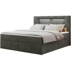 Höffner Boxbett mit Bettkasten Gold 5 ¦ grau ¦ Maße (cm): B: 160 H: 103
