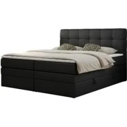 Höffner Boxspringbett mit Bettkasten Luka King ¦ schwarz ¦ Maße (cm): B: 180 H: 110