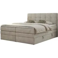 Höffner Boxspringbett mit Bettkasten Luka King ¦ beige ¦ Maße (cm): B: 160 H: 110