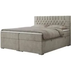 Höffner Boxbett mit Bettkasten Pera ¦ beige ¦ Maße (cm): B: 120 H: 125