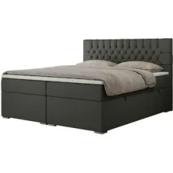 Höffner Boxbett mit Bettkasten Pera ¦ grau ¦ Maße (cm): B: 160 H: 125