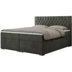 Höffner Boxbett mit Bettkasten Pera ¦ grau ¦ Maße (cm): B: 140 H: 125