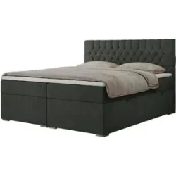 Höffner Boxbett mit Bettkasten Pera ¦ grau ¦ Maße (cm): B: 180 H: 125