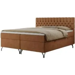Höffner Boxbett mit Bettkasten Grimaldi ¦ orange ¦ Maße (cm): B: 184 H: 115