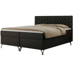 Höffner Boxbett mit Bettkasten Grimaldi ¦ schwarz ¦ Maße (cm): B: 124 H: 115