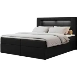 Höffner Boxbett mit Bettkasten Gold 5 ¦ schwarz ¦ Maße (cm): B: 140 H: 103