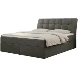 Höffner Boxbett mit Bettkasten Diegos ¦ grau ¦ Maße (cm): B: 180 H: 118