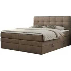 Höffner Boxspringbett mit Bettkasten Luka King ¦ braun ¦ Maße (cm): B: 200 H: 110