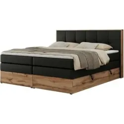 Höffner Boxspringbett mit Bettkasten Albero 1 King ¦ schwarz ¦ Maße (cm): B: 148 H: 113