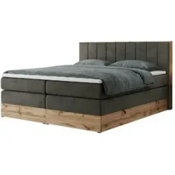 Höffner Boxspringbett mit Bettkasten Bellissimo King ¦ grau ¦ Maße (cm): B: 208 H: 115