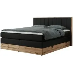 Höffner Boxspringbett mit Bettkasten Bellissimo King ¦ schwarz ¦ Maße (cm): B: 208 H: