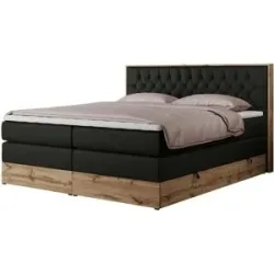 Höffner Boxspringbett mit Bettkasten Amore King ¦ schwarz ¦ Maße (cm): B: 148 H: 115