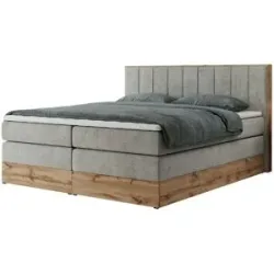 Höffner Boxspringbett mit Bettkasten Bellissimo King ¦ grau ¦ Maße (cm): B: 168 H: 115