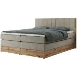 Höffner Boxspringbett mit Bettkasten Bellissimo King ¦ beige ¦ Maße (cm): B: 148 H: 115