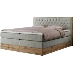 Höffner Boxspringbett mit Bettkasten Amore King ¦ grau ¦ Maße (cm): B: 148 H: 115