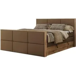 Höffner Boxspringbett mit Bettkasten Albero 2 King Duo ¦ braun ¦ Maße (cm): B: 188 H: