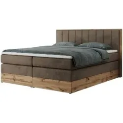 Höffner Boxspringbett mit Bettkasten Bellissimo King ¦ braun ¦ Maße (cm): B: 188 H: 115
