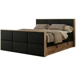 Höffner Boxspringbett mit Bettkasten Albero 2 King Duo ¦ schwarz ¦ Maße (cm): B: 168 H: