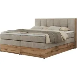 Höffner Boxspringbett mit Bettkasten Albero 1 King ¦ beige ¦ Maße (cm): B: 188 H: 113